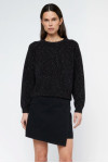 BLACK MOTTLED KNIT JERSEY JUMPER